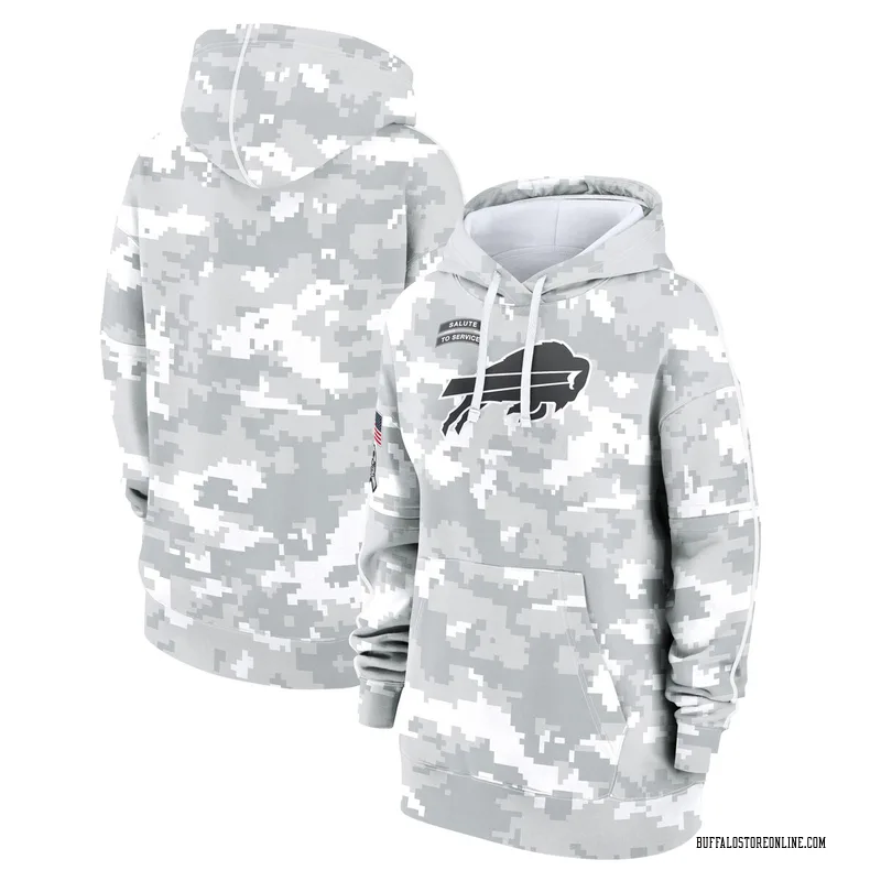Arctic Camo Women's Buffalo Bills 2024 Salute To Service Club Fleece Pullover Hoodie