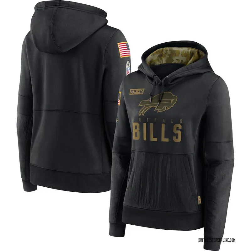 Black Women's Buffalo Bills 2020 Salute to Service Performance Pullover Hoodie