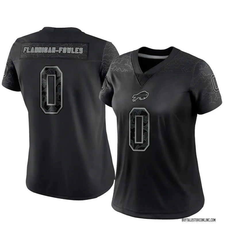 Black Women's Demetrius Flannigan-Fowles Buffalo Bills Limited Reflective Jersey