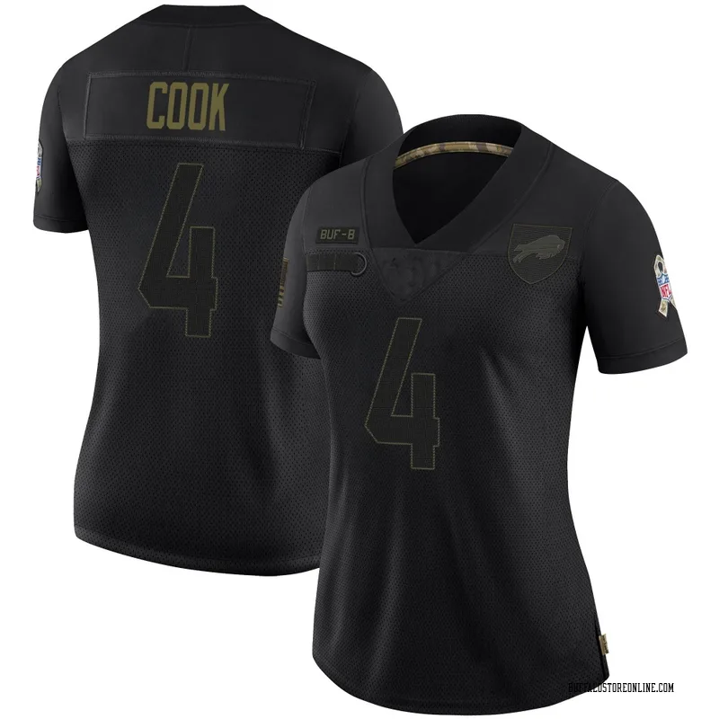 Black Women's James Cook Buffalo Bills Limited 2020 Salute To Service Jersey
