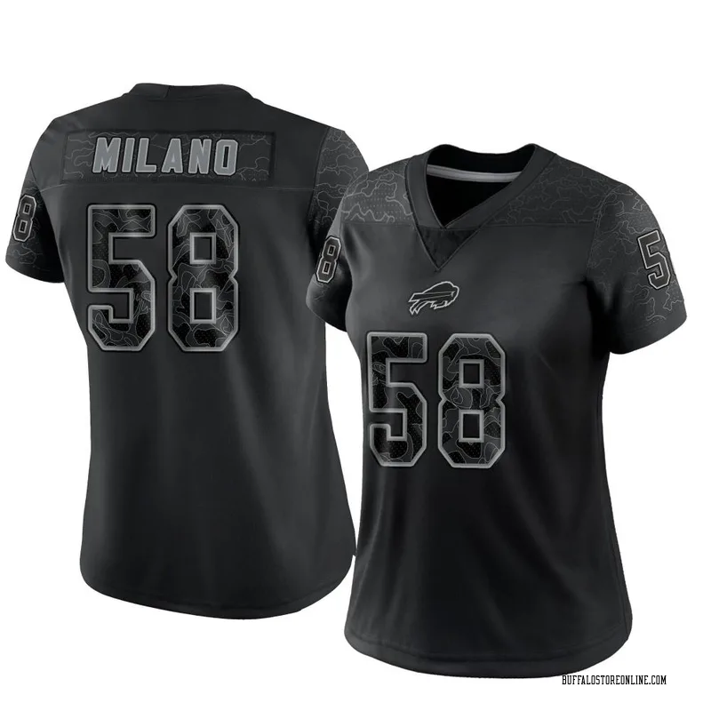 Black Women's Matt Milano Buffalo Bills Limited Reflective Jersey