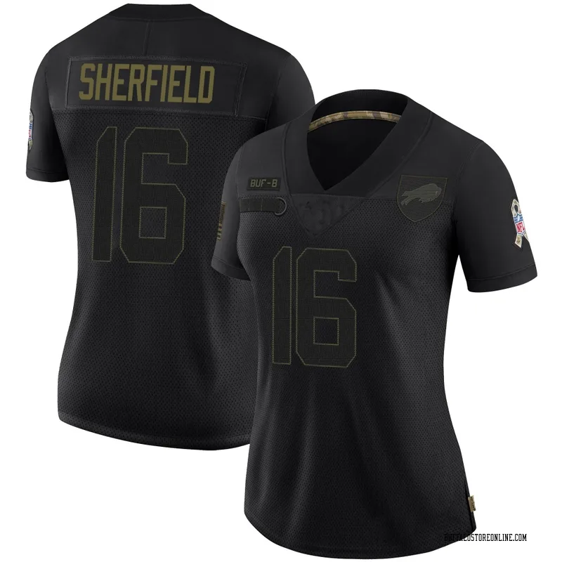 Black Women's Trent Sherfield Buffalo Bills Limited 2020 Salute To Service Jersey