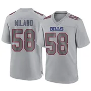 Gray Men's Matt Milano Buffalo Bills Game Atmosphere Fashion Jersey