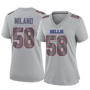 Gray Women's Matt Milano Buffalo Bills Game Atmosphere Fashion Jersey