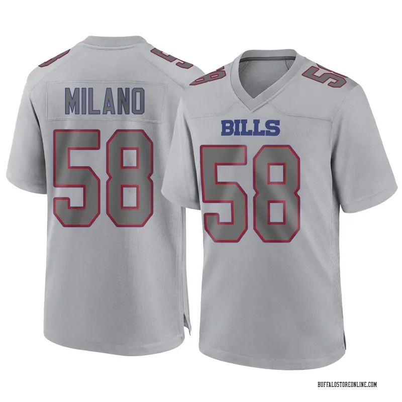 Gray Youth Matt Milano Buffalo Bills Game Atmosphere Fashion Jersey