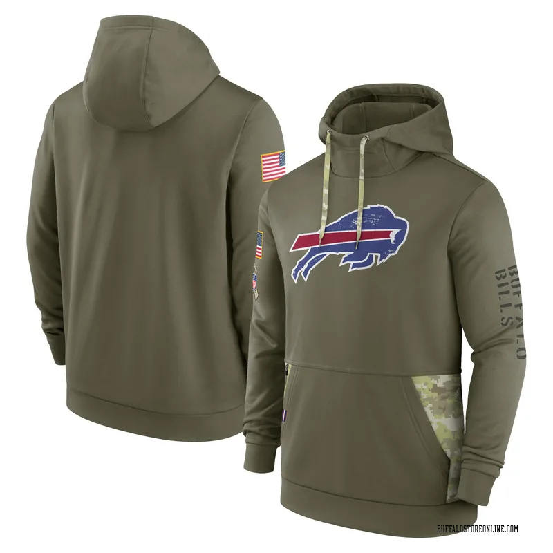 Olive Men's Buffalo Bills 2022 Salute to Service Therma Performance Pullover Hoodie