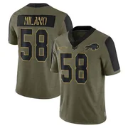 Olive Men's Matt Milano Buffalo Bills Limited 2021 Salute To Service Jersey
