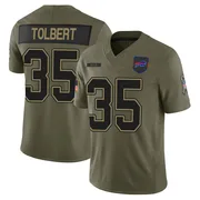 Olive Men's Mike Tolbert Buffalo Bills Limited 2025 Salute to Service Jersey