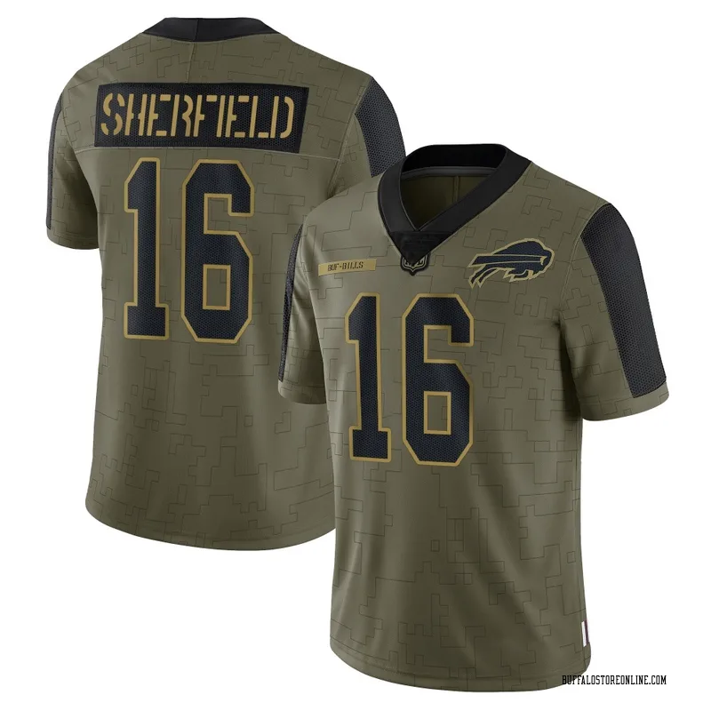 Olive Men's Trent Sherfield Buffalo Bills Limited 2021 Salute To Service Jersey