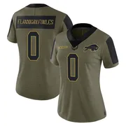 Olive Women's Demetrius Flannigan-Fowles Buffalo Bills Limited 2021 Salute To Service Jersey