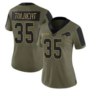 Olive Women's Mike Tolbert Buffalo Bills Limited 2021 Salute To Service Jersey