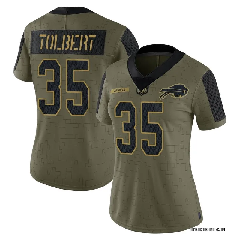 Olive Women's Mike Tolbert Buffalo Bills Limited 2021 Salute To Service Jersey