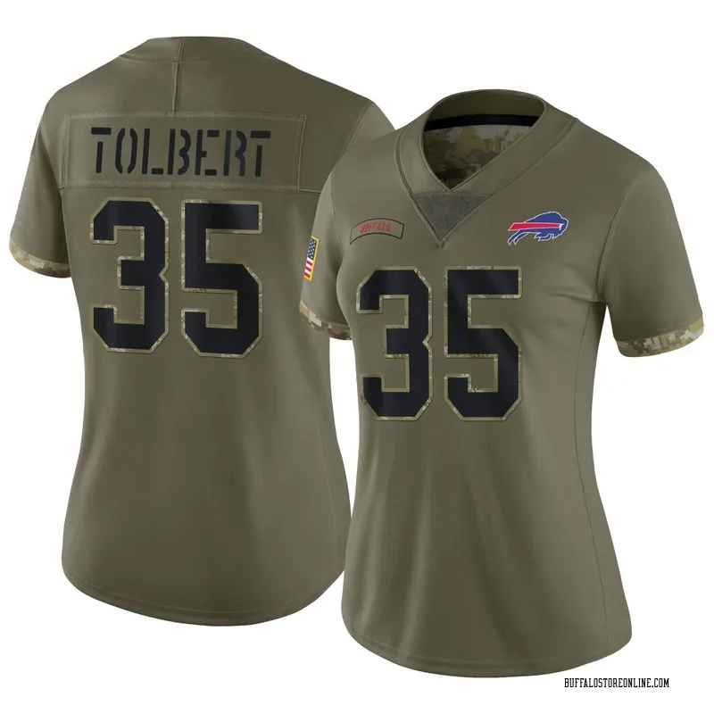 Olive Women's Mike Tolbert Buffalo Bills Limited 2022 Salute To Service Jersey