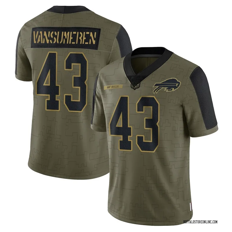 Olive Youth Ben VanSumeren Buffalo Bills Limited 2021 Salute To Service Jersey