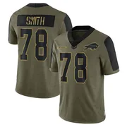 Olive Youth Bruce Smith Buffalo Bills Limited 2021 Salute To Service Jersey