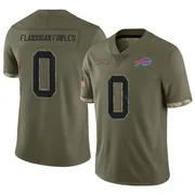Olive Youth Demetrius Flannigan-Fowles Buffalo Bills Limited 2022 Salute To Service Jersey