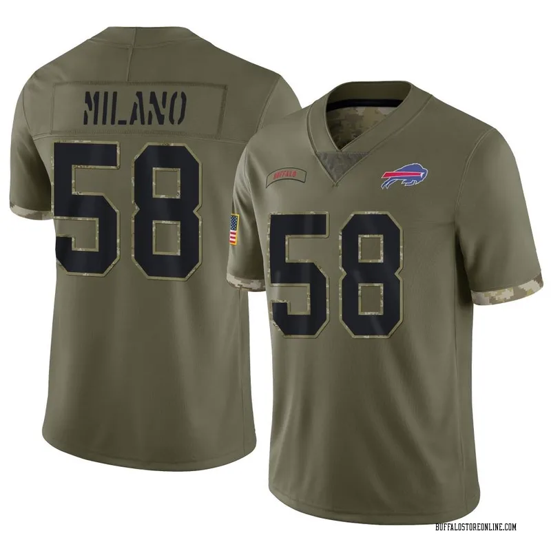 Olive Youth Matt Milano Buffalo Bills Limited 2022 Salute To Service Jersey