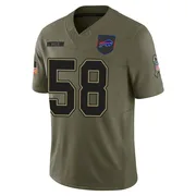 Olive Youth Matt Milano Buffalo Bills Limited 2025 Salute to Service Jersey