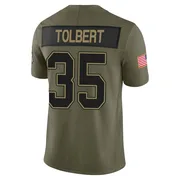 Olive Youth Mike Tolbert Buffalo Bills Limited 2025 Salute to Service Jersey