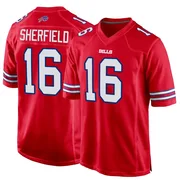 Red Youth Trent Sherfield Buffalo Bills Game Alternate Jersey