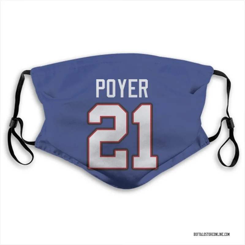 Royal Blue Jordan Poyer Buffalo Bills Washable & Reusable Face Mask With PM2.5 Filter