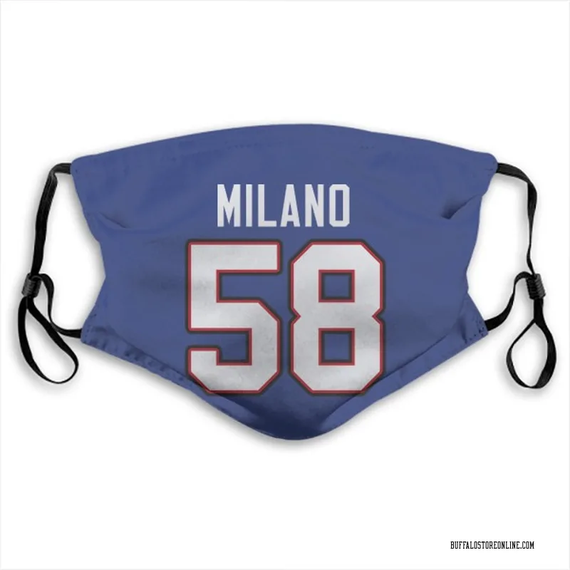 Royal Blue Matt Milano Buffalo Bills Washable & Reusable Face Mask With PM2.5 Filter