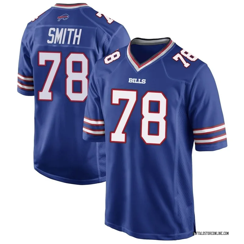 Royal Blue Men's Bruce Smith Buffalo Bills Game Team Color Jersey