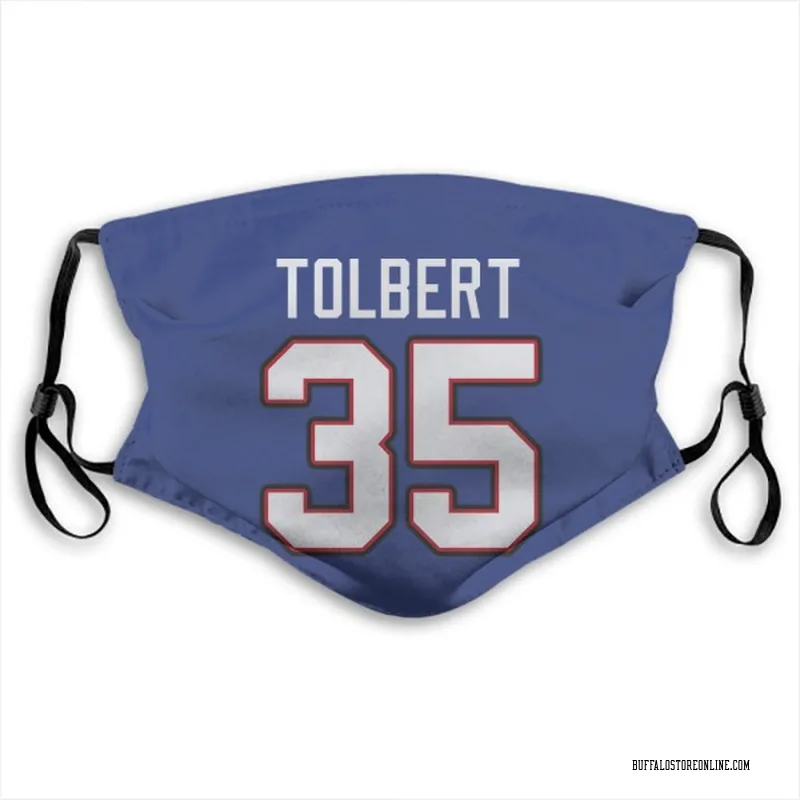 Royal Blue Mike Tolbert Buffalo Bills Washable & Reusable Face Mask With PM2.5 Filter
