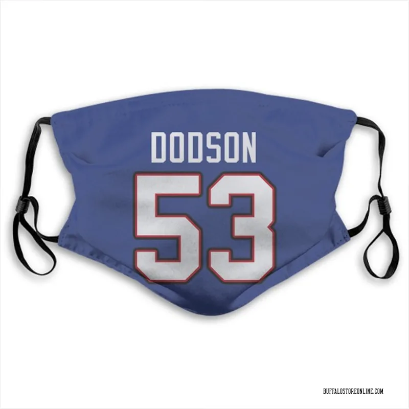 Royal Blue Tyrel Dodson Buffalo Bills Washable & Reusable Face Mask With PM2.5 Filter