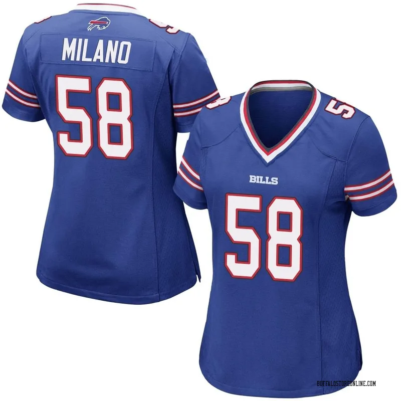 Royal Blue Women's Matt Milano Buffalo Bills Game Team Color Jersey