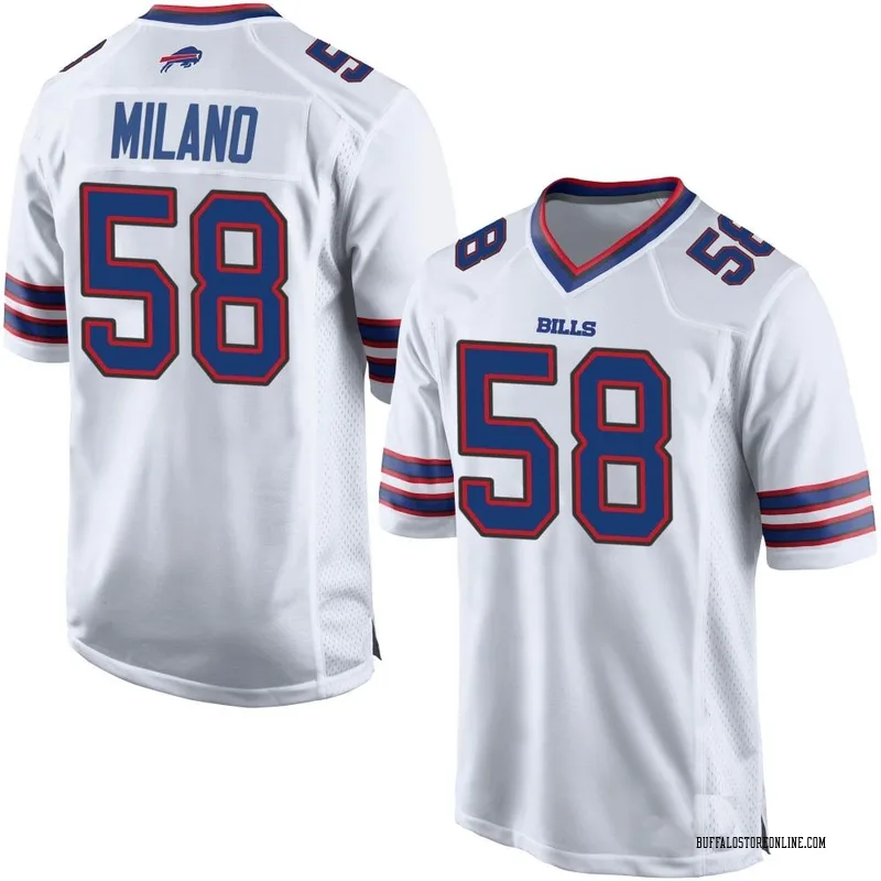 White Men's Matt Milano Buffalo Bills Game Jersey