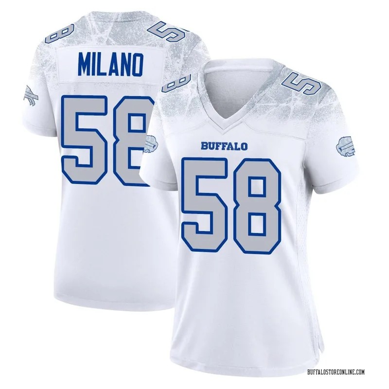 White Women's Matt Milano Buffalo Bills Game 2025 Rivalries Collection Jersey