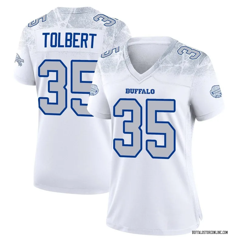 White Women's Mike Tolbert Buffalo Bills Game 2025 Rivalries Collection Jersey