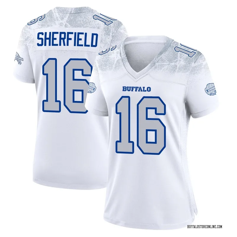 White Women's Trent Sherfield Buffalo Bills Game 2025 Rivalries Collection Jersey