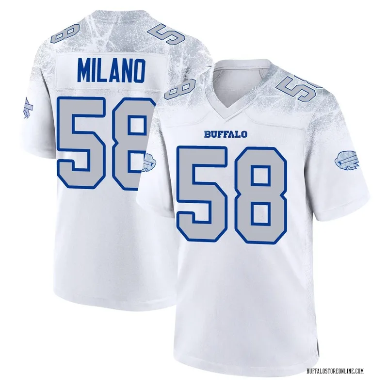 White Youth Matt Milano Buffalo Bills Game 2025 Rivalries Collection Jersey